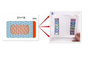 China Waterproof 0.05mm Polyester Hologram Security Stickers wholesale