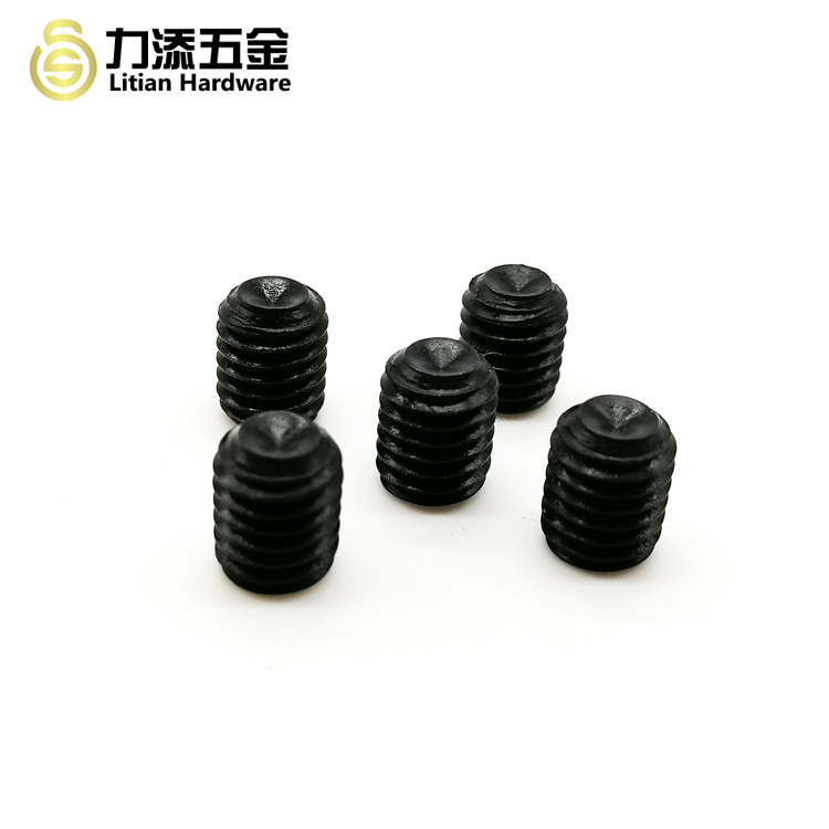 DIN 916 Flat Point Grub Screw Carbon Steel Black M7 M9 Black