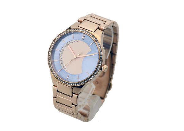 39mm Quartz Stainless Steel Ladies Watch 100m Water Resistant With Swarovski