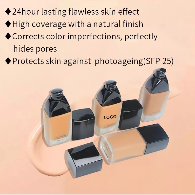 Custom Private Label Waterproof Full Coverage Foundation Makeup for All Skin Types