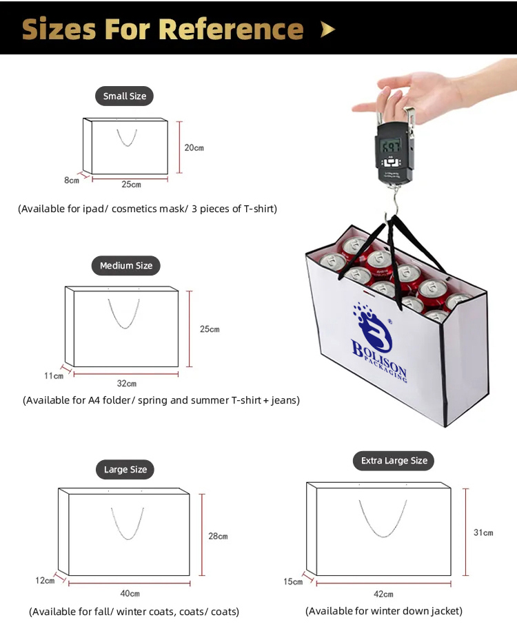 Hand Length Handle Gravure Printing Cardboard Paper Gift Bag Packaging for Manufacture