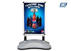 China Silver Tank Bracket Poster Sign Holder Floor Stand Double Sided Diaplay wholesale