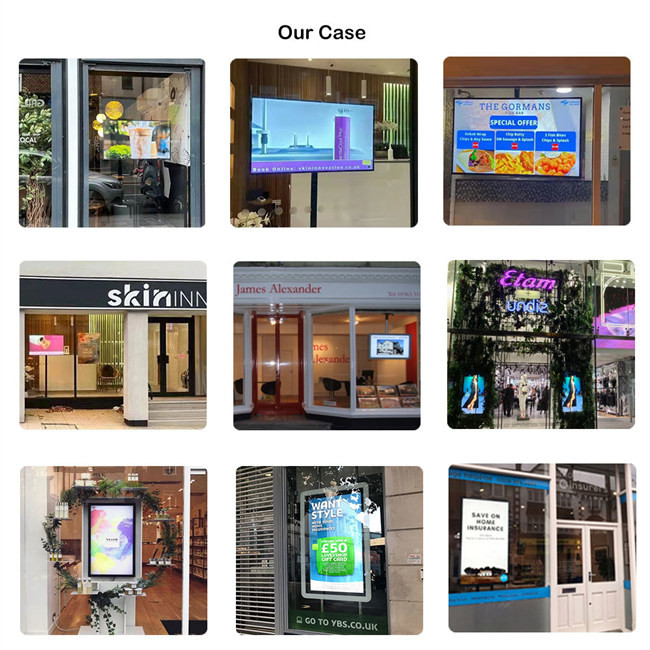 43'' 49'' 55'' Window Facing Display Digital Signage Wall Mounted Ultra High Brightness 2500/3000/4500