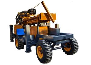 China 65KW Diesel Engine Wheel Water Well Drilling Rig For Agriculture / Geothermal Wells wholesale