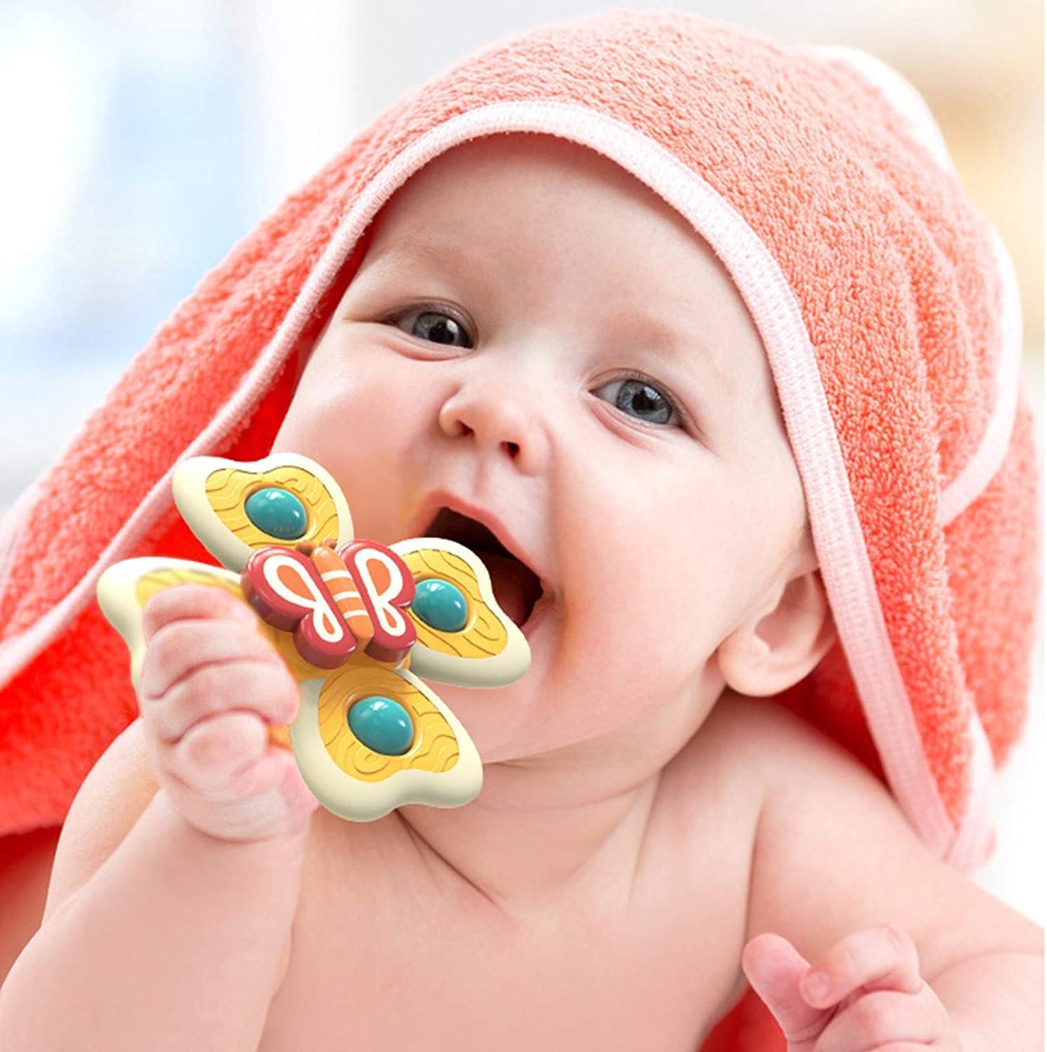 Unisex 3 Pack Suction Cup Spinner Toys for Baby Toddler Educational Suction Baby Toys