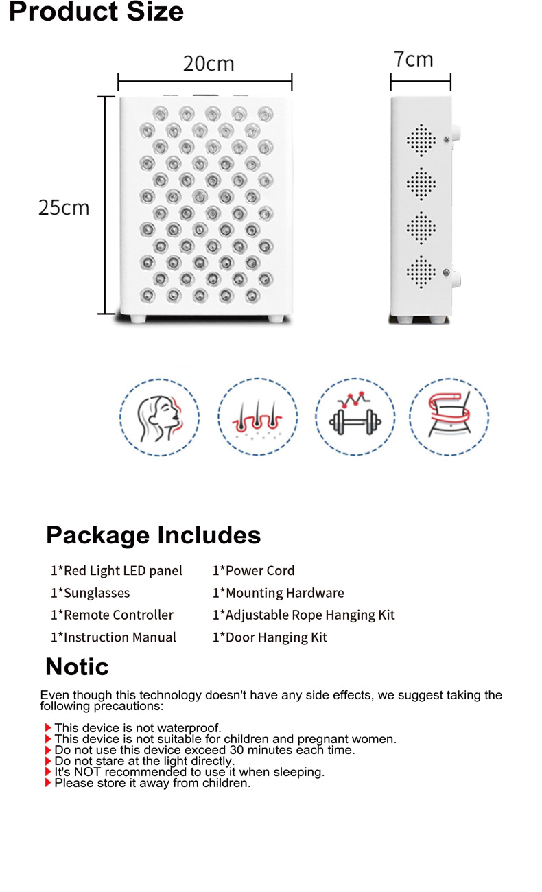 Aluminium Alloy Full Body Red Light Box Therapy Panel At Home 300W