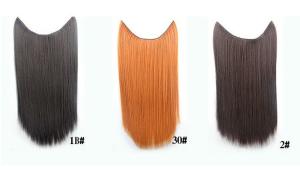 China Synthetic Fibre Hair Extensions Straight Double Drawn Human Hair Wefts wholesale