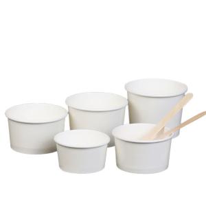 China White Ice Cream 9oz Biodegradable Takeaway ShallowDisposable Paper Bowl wholesale