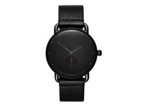China Stainless steel chronograph watch mens luxury watches black genuine leather band wholesale