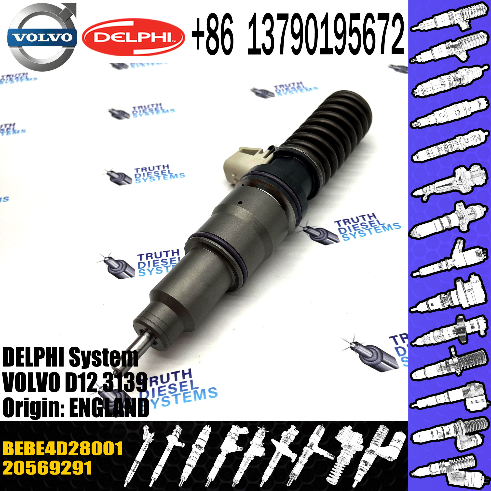 Diesel Fuel Injector 20569291 Common rail injector BEBE4D28001 for VOL E3