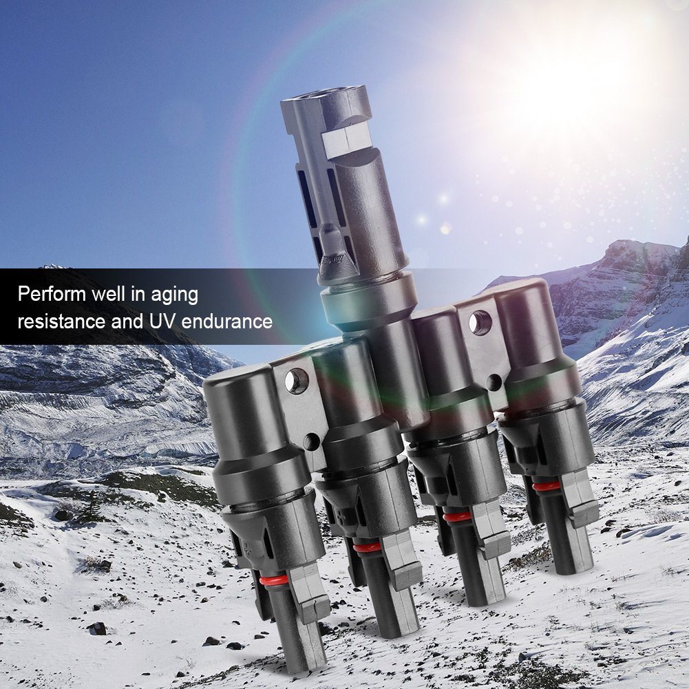 CE 4 To 1 T Type Branch Cable Connectors Coupler Combiner For Solar Panel