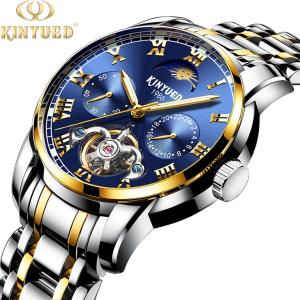 China KINYUED stainless steel waterproof automatic mechanical watch luminous mens mechanical watch wholesale