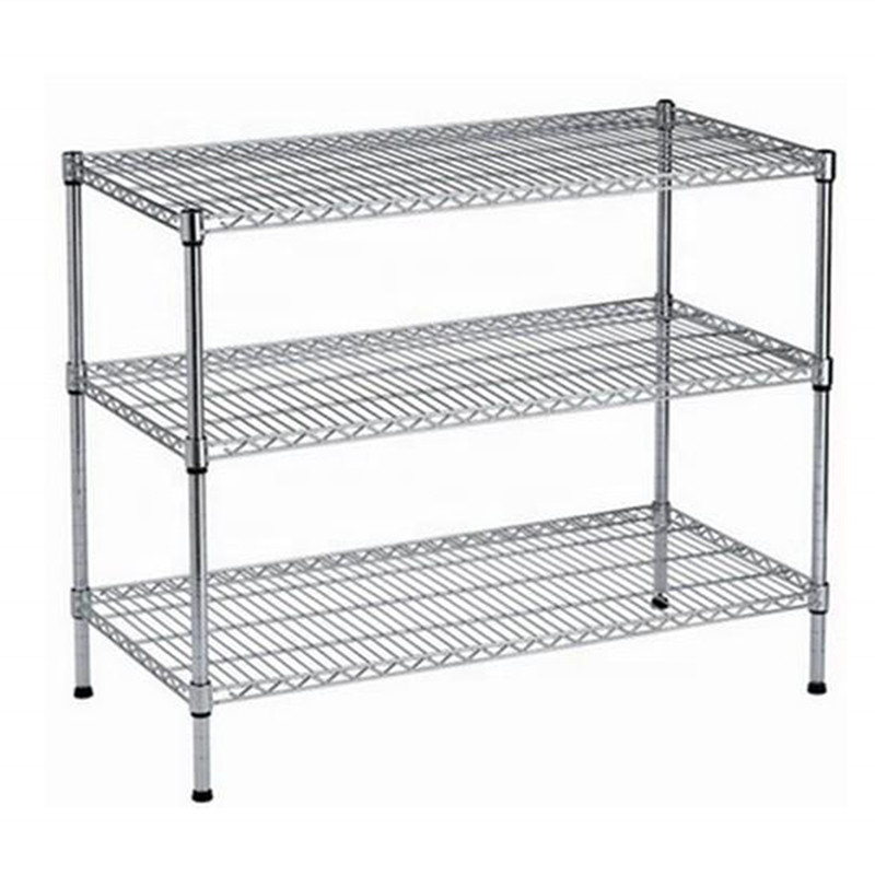 Modern 6 Tiers Steel Wire Shelving Chrome Metal For Office