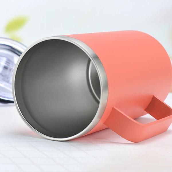 Direct Drinking Leakproof Vacuum Insulation Mug Double Wall Stainless Steel Beer Mug With Handle And Lid Easy To Hold Multiple Color Options