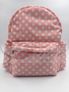 China White Dots 190T Polyester Kids School Backpacks Waterproof Lightweight wholesale