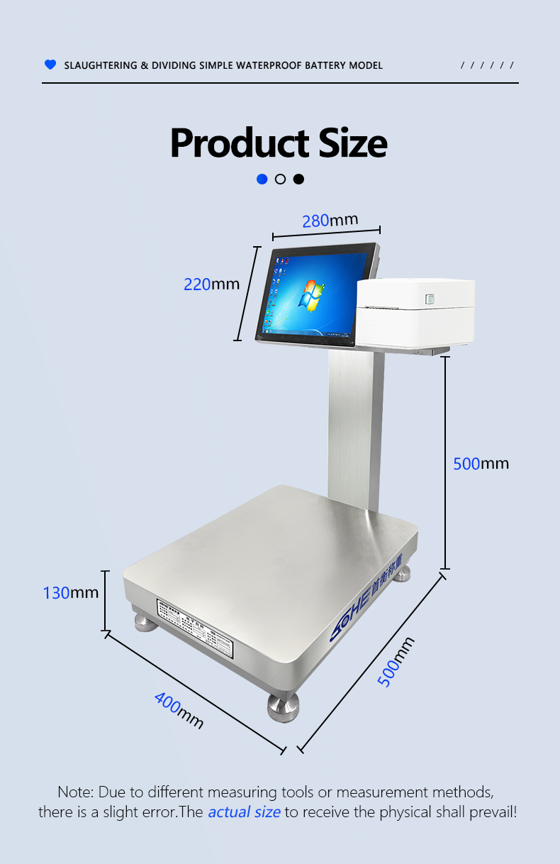 Smart Waterproof SOHE 60KG Plug-in Industrial Weighing Scales Platform for Processing