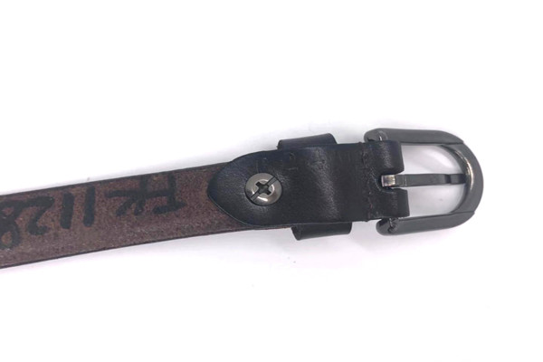 5/8" Vintage Ladies Leather Belts For Jeans Embossed 2 Rows Diamond With Pin Buckle