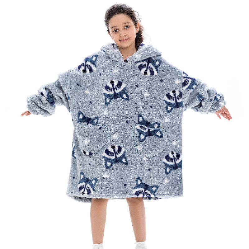 BSCI Anti Pilling Wearable Blankets Pajamas Lazy Oversized Pullovers For Kids