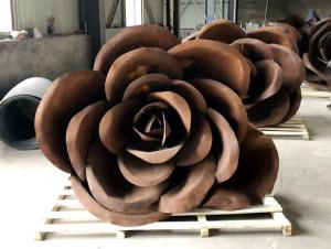 China Modern Flower Corten Steel Sculpture For Garden Decoration wholesale