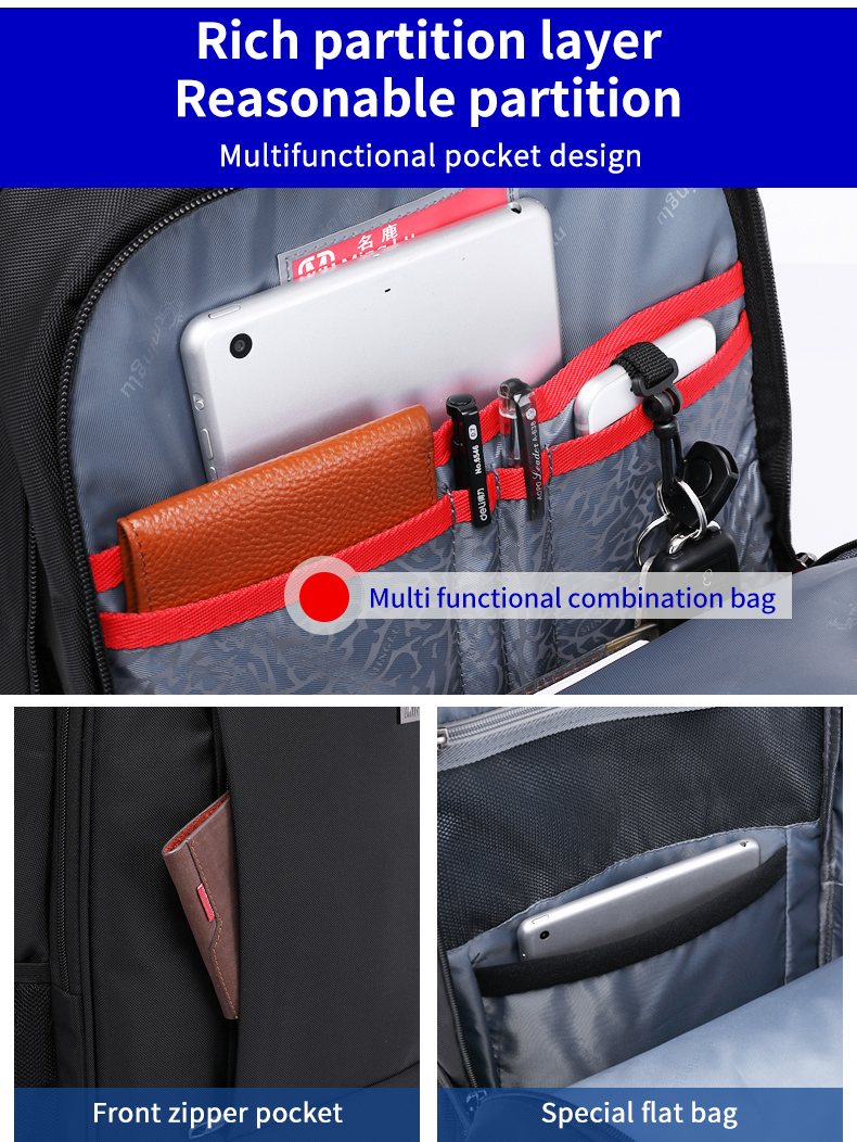 Factory high quality custom logo waterproof and anti theft school bag 15.6 inch Business Laptop Backpack