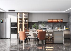 China Kitchen Cabinets Shaker Hdf Artisan Luxury Grey Cabinet Artisan Transitional wholesale