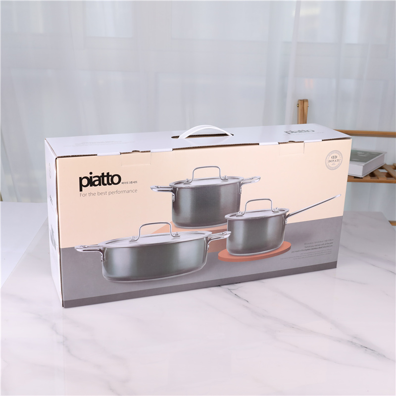 Home Kitchen Stainless Steel Cookware Set 3pcs With Lid