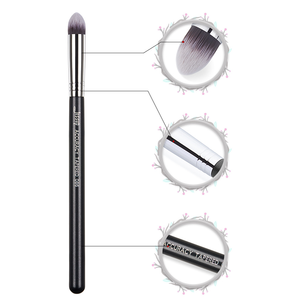 Jessup 1pc Individual Makeup Brushes Small Tapered tip Wood Handle