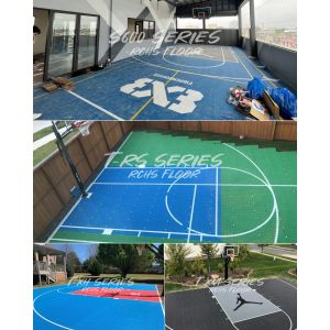 Interlocking Sports Flooring Tiles 340x340mm Anti-Slip Polypropylene