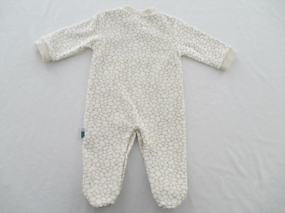 Snap Button Baby Footed Rompers Baby Girl Velvet Romper With Feet All Over Print