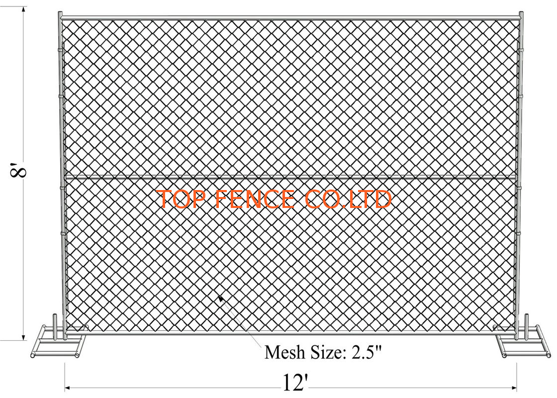 4'x10' chain link fence construction fencing tubing  1⅜"(35mm) x16.5ga/1.50mm wall thick chain mesh 3"x3" x 11.5ga dia
