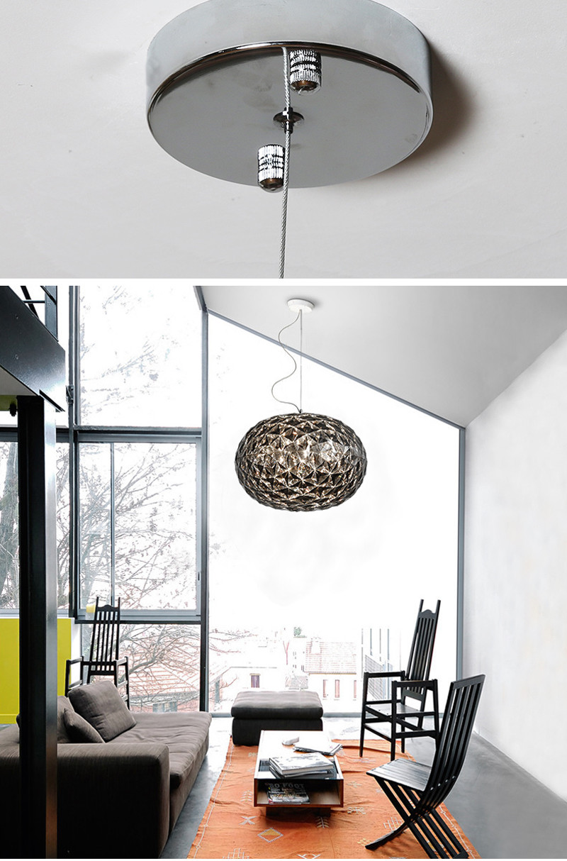 Post Modern Living room Acrylic Oval Ball Chandelier Bedroom Planet Suspension Lamp(WH-MI-385)