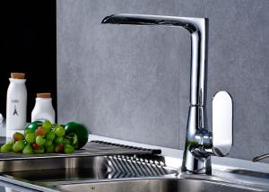 China Professional Single Hole Kitchen Faucet , Brushed Brass Kitchen Faucet ROVATE 6602 wholesale