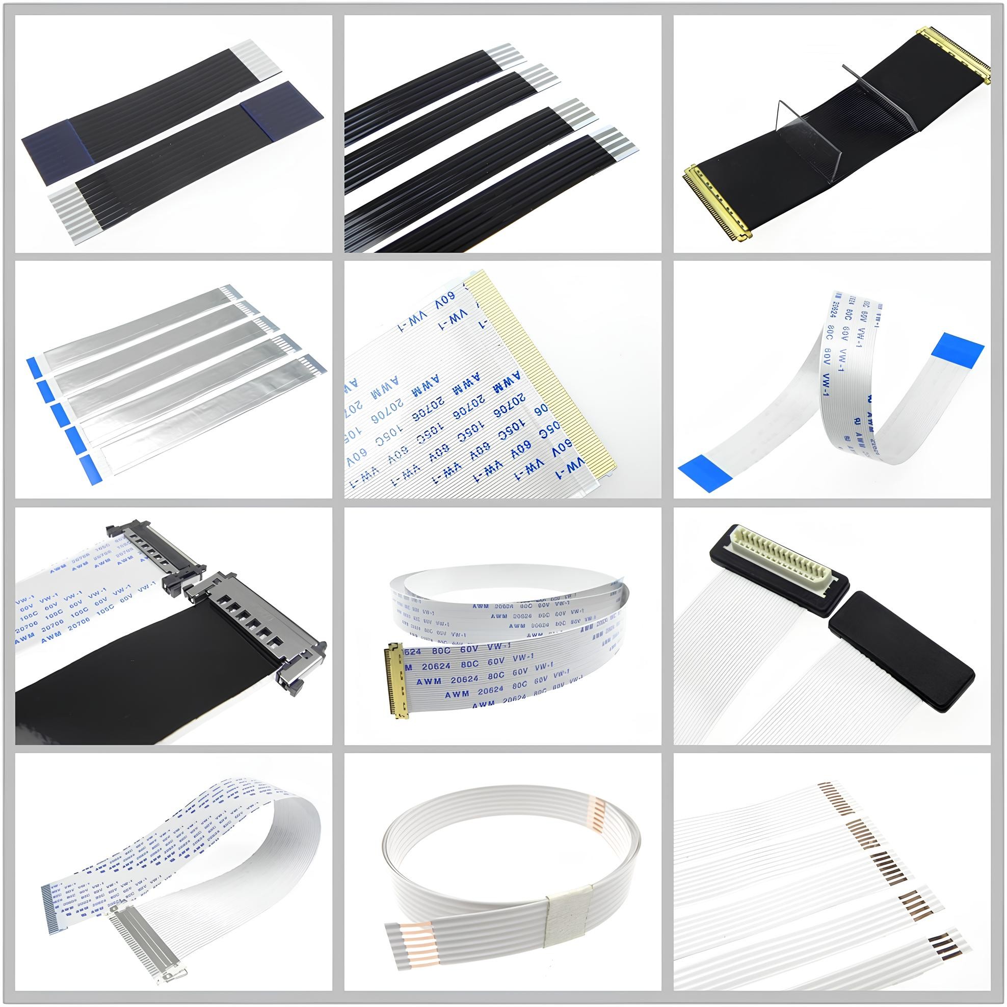 Custom 1.25mm Pitch Awm 20624 80c 60v Vw 1 FFC FPC Connector 16 24 45 80 Pin Wire Harness Flexible Flat Cable PCB Socket