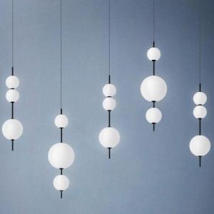 China Modern Glass long Pendant Lamps Restaurant Cafe Bar Bedroom Kitchen Beads Pendant lamp(WH-GP-140) wholesale
