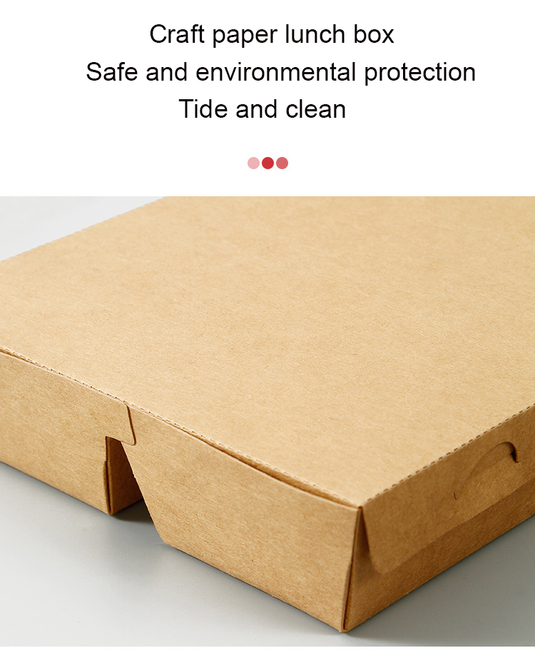 Disposable 5 Squares Wood Pulp Paper Lunch Box for Eco-friendly Fast Food Packaging