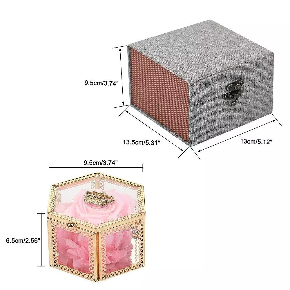 Wholesale preserved flower gift box new design acrylic box preserved roses