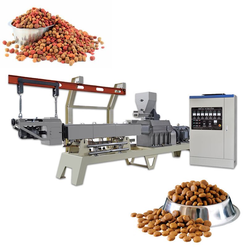 SS 201 Pet Food Processing Line Twin Screw Extruder Automatic