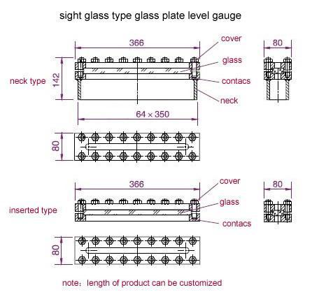 High Pressure Boiler Hydraulic Tank Sight 2.5 Level Gauge Glass Type