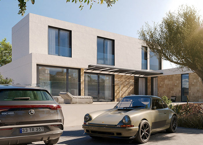 ICC ES Certification Luxury Two 2 Story Prefabricated House With Windows Double Glass PVC Sliding Windows