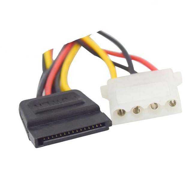 PVC 50cm SATA Power Cord 15Pin Sata Male To Female Extension Cable