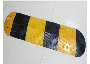 China 1 Meter Black Yellow Road Safety Rubber Speed Hump wholesale
