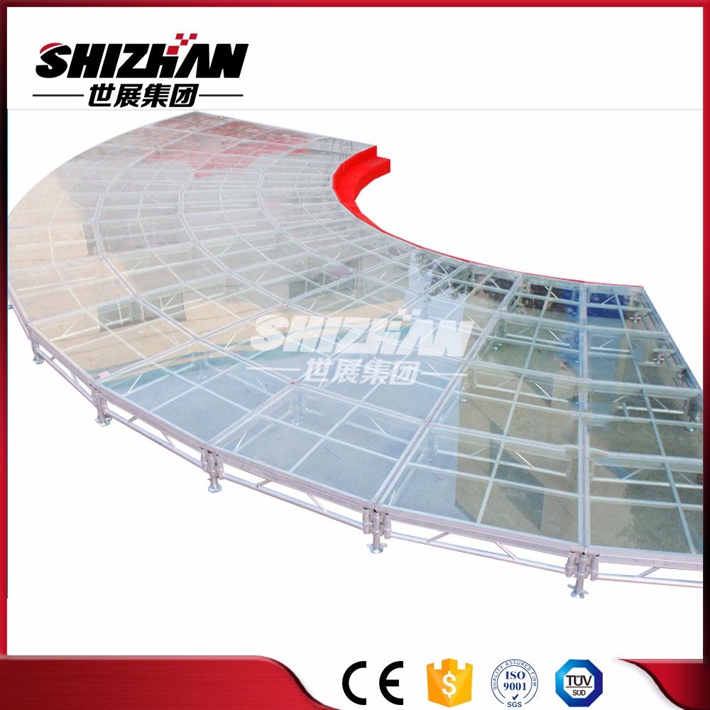 Glass Plywood Acrylic Led Dance Stage Frame Truss Structure