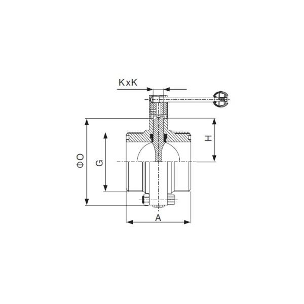 Dimension of Sanitary Threaded Butterfly Valve – SMS Series