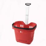 Plastic 35L Supermarket Shopping Basket Red Blue Green