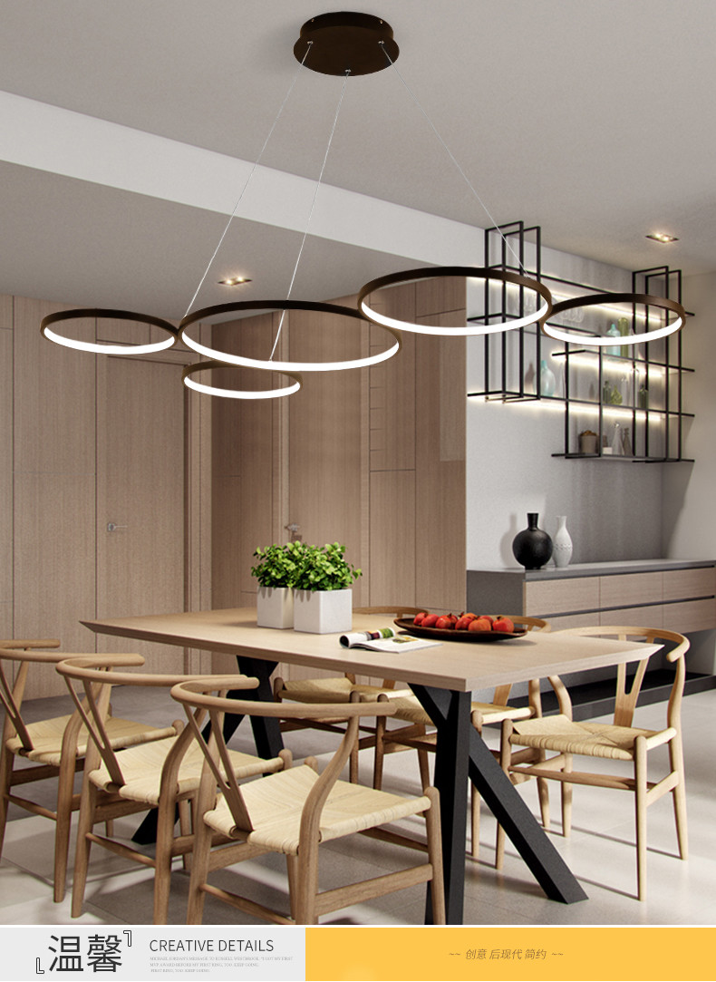 Aluminum lamp body simple, warm, two color, fantastic concept Chandelier