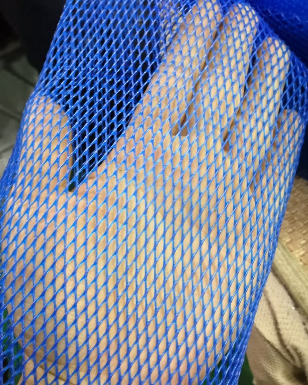 130MM Width PE Protective Mesh Sleeving , Blue PE Netting For Metal Protection