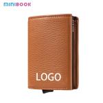Minimalist Genuine Leather Rifid Credit Card Money Purse Bifold Card Holder