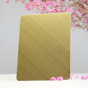 China Aisi 316 Pvd Colored Stainless Steel Sheet Gold Mirror Cross Hairline wholesale