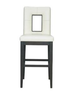 China American styleSolid wood frame white pu/leather upholstery wooden barstool wholesale