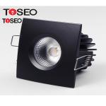 Dimmable Fire Rated DownLights , Black Square LED Ceiling Lights